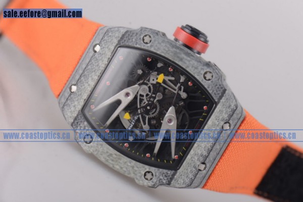 1:1 Replica Richard Mille RM027-2 Watch Carbon Fiber Orange Leather